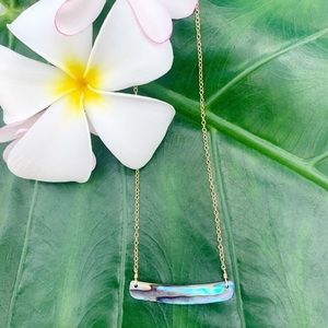 Abalone Shell Curved Bar Necklace